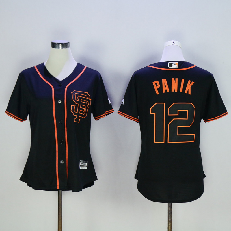 Women San Francisco Giants 12 Panik Black MLB Jerseys